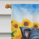 Affenpinscher in Sunflowers House Flag Affenpinscher in Sunflowers House Flag