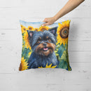 Affenpinscher in Sunflowers Throw Pillow Affenpinscher in Sunflowers Throw Pillow