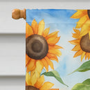 Bluetick Coonhound in Sunflowers House Flag Bluetick Coonhound in Sunflowers House Flag