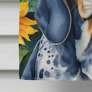 Bluetick Coonhound in Sunflowers House Flag Bluetick Coonhound in Sunflowers House Flag