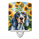 Bluetick Coonhound in Sunflowers Ceramic Night Light Bluetick Coonhound in Sunflowers Ceramic Night Light