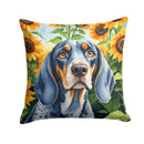 Bluetick Coonhound in Sunflowers Throw Pillow Bluetick Coonhound in Sunflowers Throw Pillow