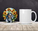 Bluetick Coonhound in Sunflowers Large Sandstone Coasters Pack of 4 Bluetick Coonhound in Sunflowers Large Sandstone Coasters Pack of 4