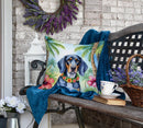 Bluetick Coonhound Luau Throw Pillow Bluetick Coonhound Luau Throw Pillow