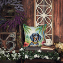 Bluetick Coonhound Luau Throw Pillow Bluetick Coonhound Luau Throw Pillow