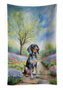 Bluetick Coonhound Spring Path Kitchen Towel Bluetick Coonhound Spring Path Kitchen Towel
