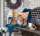 Aegean Cat in Fall Leaves Throw Pillow Aegean Cat in Fall Leaves Throw Pillow