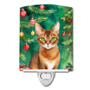 Abyssinian Cat By the Christmas Tree Ceramic Night Light Abyssinian Cat By the Christmas Tree Ceramic Night Light
