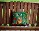Abyssinian Cat By the Christmas Tree Throw Pillow - 14x14 Decorative Pillow β Art for Your Home & Patio Abyssinian Cat By the Christmas Tree Throw Pillow - 14x14 Decorative Pillow β Art for Your Home & Patio