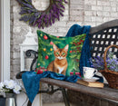 Abyssinian Cat By the Christmas Tree Throw Pillow Abyssinian Cat By the Christmas Tree Throw Pillow