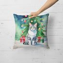 Aegean Cat By the Christmas Tree Throw Pillow Aegean Cat By the Christmas Tree Throw Pillow