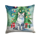 Aegean Cat By the Christmas Tree Throw Pillow Aegean Cat By the Christmas Tree Throw Pillow