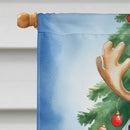 Bluetick Coonhound Christmas Reindeer House Flag Bluetick Coonhound Christmas Reindeer House Flag