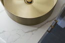 Zeek 14” Gold Round Vessel Bathroom Sink Stainless Steel PVD Nano Tech Coating ZN-G144 Zeek 14” Gold Round Vessel Bathroom Sink Stainless Steel PVD Nano Tech Coating ZN-G144