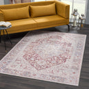 Cream Rust Leeston Washable Rug - Clearance Cream Rust Leeston Washable Rug - Clearance