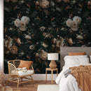 Dark Background Cream Floral Wallpaper Dark Background Cream Floral Wallpaper