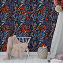 Dark Blue Floral Wallpaper Dark Blue Floral Wallpaper