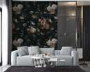 Dark Background Cream Floral Wallpaper Dark Background Cream Floral Wallpaper