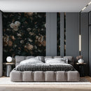Dark Background Cream Floral Wallpaper Dark Background Cream Floral Wallpaper