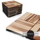 Natural Acacia Checkered Deck Tiles Natural Acacia Checkered Deck Tiles