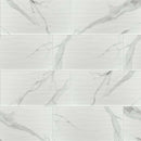 MSI Dymo Statuary Wavy White Glossy Ceramic Wall Tile 12x24 MSI Dymo Statuary Wavy White Glossy Ceramic Wall Tile 12x24