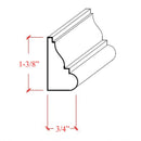 EWBC28 Colonial 1-3/8" Tall x 3/4" Base Cap Moulding. Unfinished EWBC28 Colonial 1-3/8" Tall x 3/4" Base Cap Moulding. Unfinished
