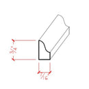 EWBS15 Baseboard Shoe 3/4" Tall x 7/16" Ogea Style. Unfinished EWBS15 Baseboard Shoe 3/4" Tall x 7/16" Ogea Style. Unfinished