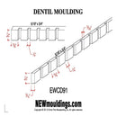 EWCD91 Dentil Moulding 3/4" High x 5/16" Trim. Unfinished EWCD91 Dentil Moulding 3/4" High x 5/16" Trim. Unfinished
