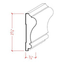 EWCH11 Colonial Chair Rail 2-3/4" Tall x 3/4" Trim Moulding. Unfinished EWCH11 Colonial Chair Rail 2-3/4" Tall x 3/4" Trim Moulding. Unfinished