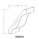 EWCR16 Crown 1-1/16" x 6-3/16" Unfinished 5" High x 3-5/8" Deep EWCR16 Crown 1-1/16" x 6-3/16" Unfinished 5" High x 3-5/8" Deep