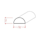 EWHR12 Half Round 1-3/8" Wide x 11/16" Moulding Trim. Unfinished EWHR12 Half Round 1-3/8" Wide x 11/16" Moulding Trim. Unfinished