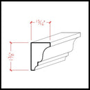 EWSC16 Solid Crown 1-3/8" High x 1" Deep Moulding. Unfinished EWSC16 Solid Crown 1-3/8" High x 1" Deep Moulding. Unfinished