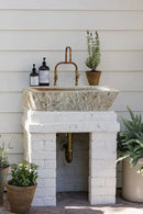 Ephesus Light Travertine Rustic Old-world Look Wall-mount Outdoor Sink (W)18" (L)28" (H)8" Ephesus Light Travertine Rustic Old-world Look Wall-mount Outdoor Sink (W)18" (L)28" (H)8"
