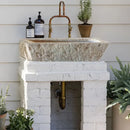 Ephesus Light Travertine Rustic Old-world Look Wall-mount Outdoor Sink (W)18" (L)28" (H)8" Ephesus Light Travertine Rustic Old-world Look Wall-mount Outdoor Sink (W)18" (L)28" (H)8"