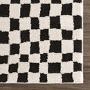 Lajos Black & White Checkered Plush Rug Lajos Black & White Checkered Plush Rug