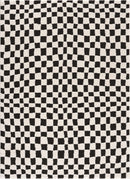 Lajos Black & White Checkered Plush Rug Lajos Black & White Checkered Plush Rug