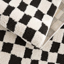 Lajos Black & White Checkered Plush Rug Lajos Black & White Checkered Plush Rug