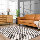 Lajos Black & White Checkered Plush Rug Lajos Black & White Checkered Plush Rug