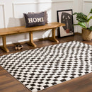 Lajos Black & White Checkered Plush Rug Lajos Black & White Checkered Plush Rug