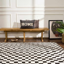 Lajos Black & White Checkered Plush Rug Lajos Black & White Checkered Plush Rug