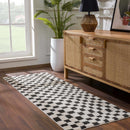 Lajos Black & White Checkered Plush Rug Lajos Black & White Checkered Plush Rug