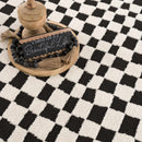 Lajos Black & White Checkered Plush Rug Lajos Black & White Checkered Plush Rug