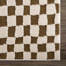 Lajos Brown Checkered Shag Rug Lajos Brown Checkered Shag Rug