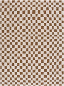 Lajos Brown Checkered Shag Rug Lajos Brown Checkered Shag Rug