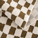 Lajos Brown Checkered Shag Rug Lajos Brown Checkered Shag Rug