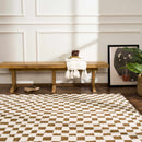 Lajos Brown Checkered Shag Rug Lajos Brown Checkered Shag Rug