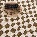 Lajos Brown Checkered Shag Rug Lajos Brown Checkered Shag Rug