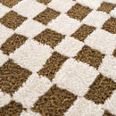 Lajos Brown Checkered Shag Rug Lajos Brown Checkered Shag Rug