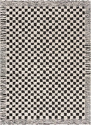 Leryn Black & White Checkered Area Rug Leryn Black & White Checkered Area Rug