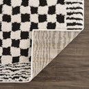 Leryn Black & White Checkered Area Rug Leryn Black & White Checkered Area Rug